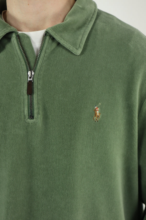 Ralph Lauren velours/corduroy trui met kwart rits - XL