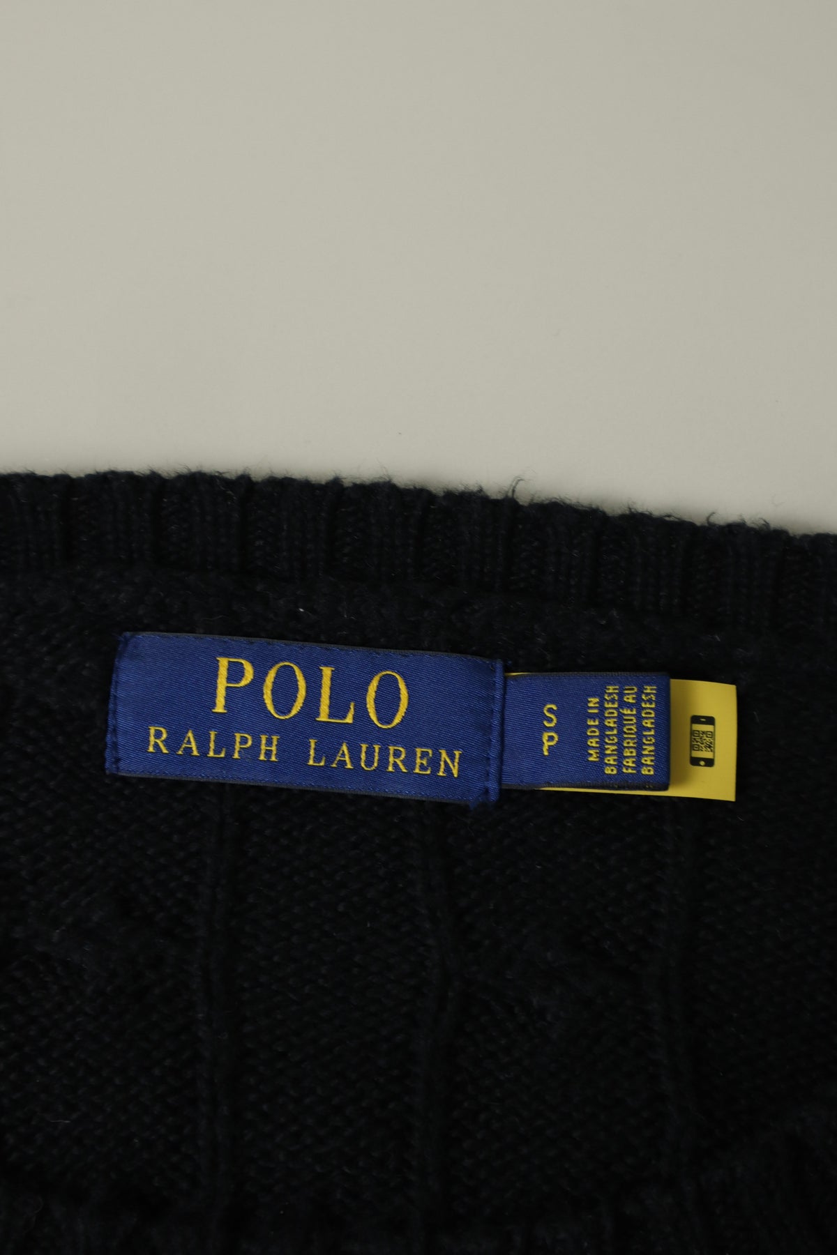 Ralph Lauren kabeltrui met ronde hals - S