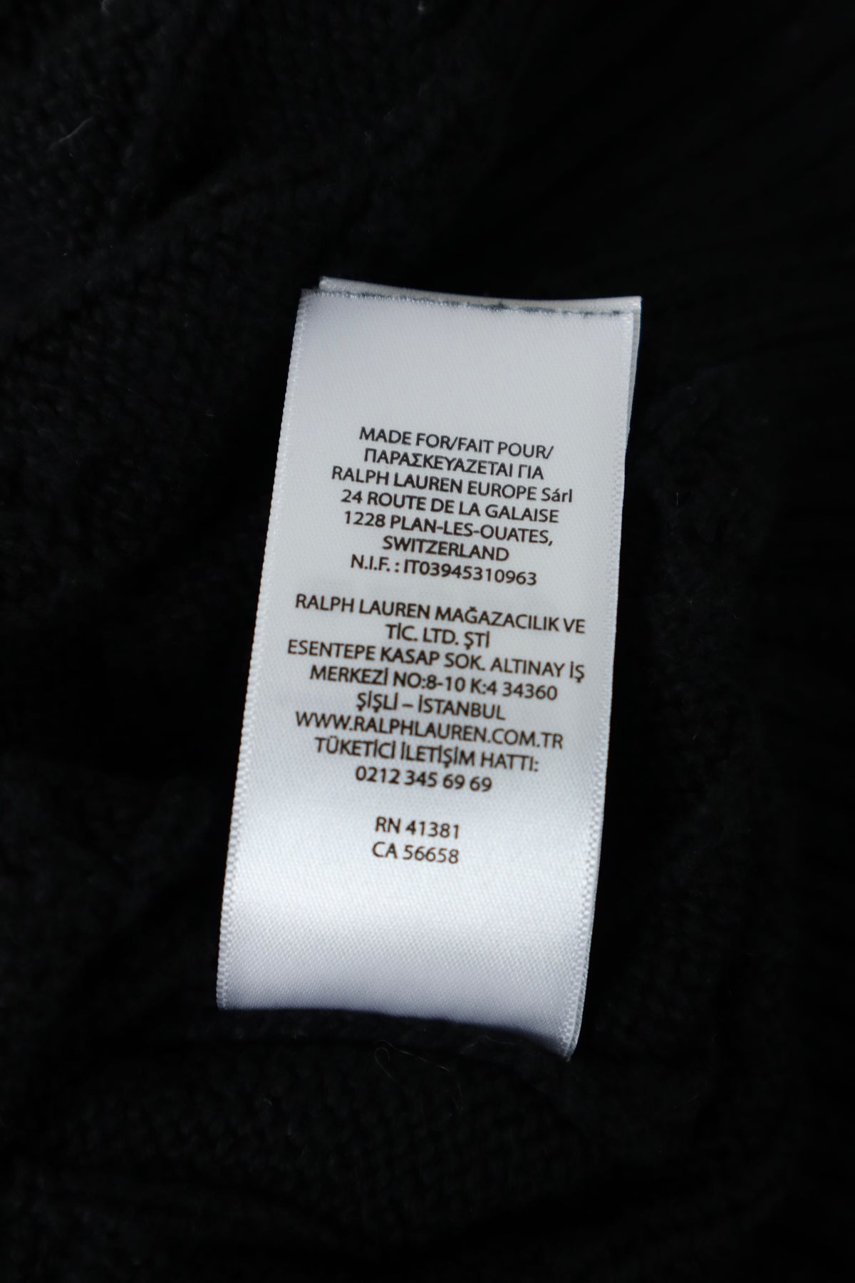 Ralph Lauren kabeltrui met ronde hals - S
