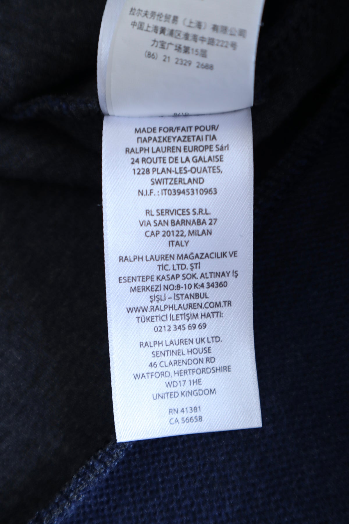 Ralph Lauren trui met kwart rits en capuchon - M