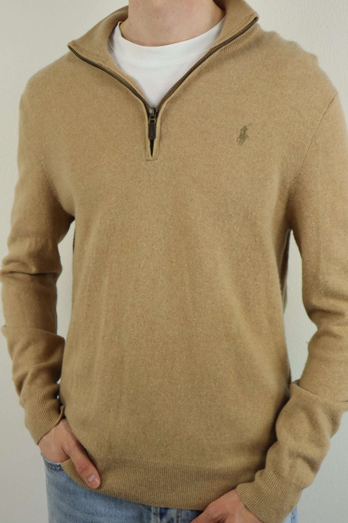 Ralph Lauren wollen trui met kwart rits - L