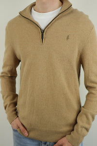 Ralph Lauren wollen trui met kwart rits - L