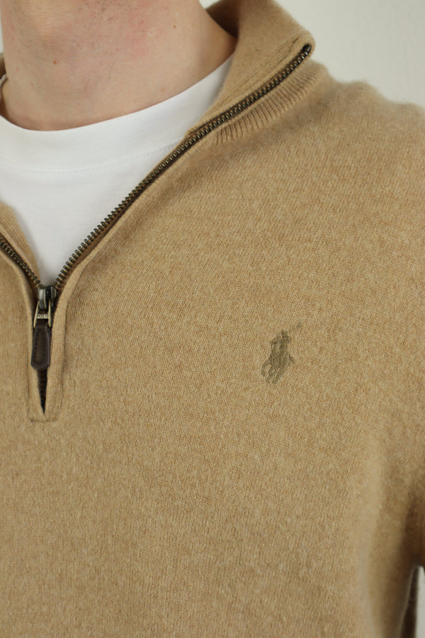 Ralph Lauren wollen trui met kwart rits - L