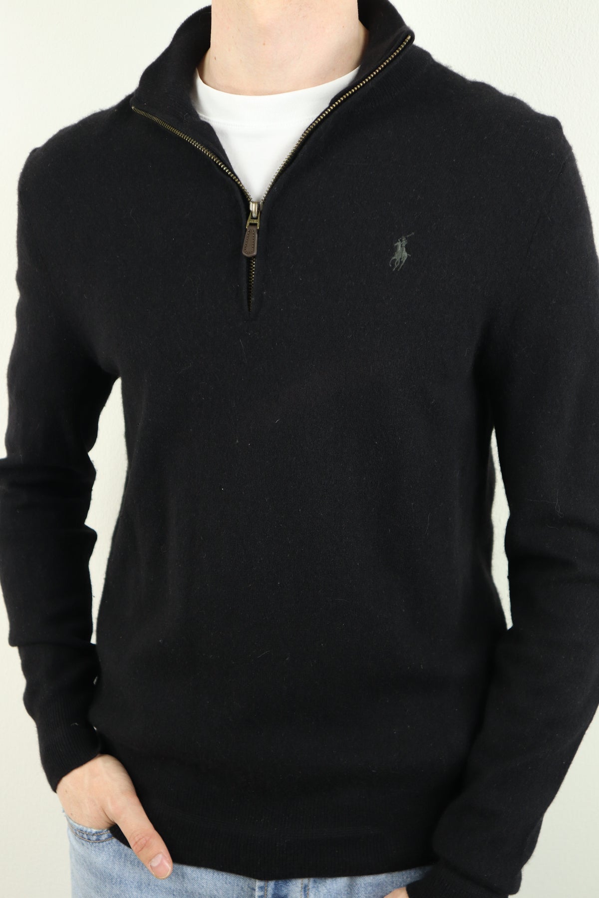 Ralph Lauren wollen trui met kwart rits - L