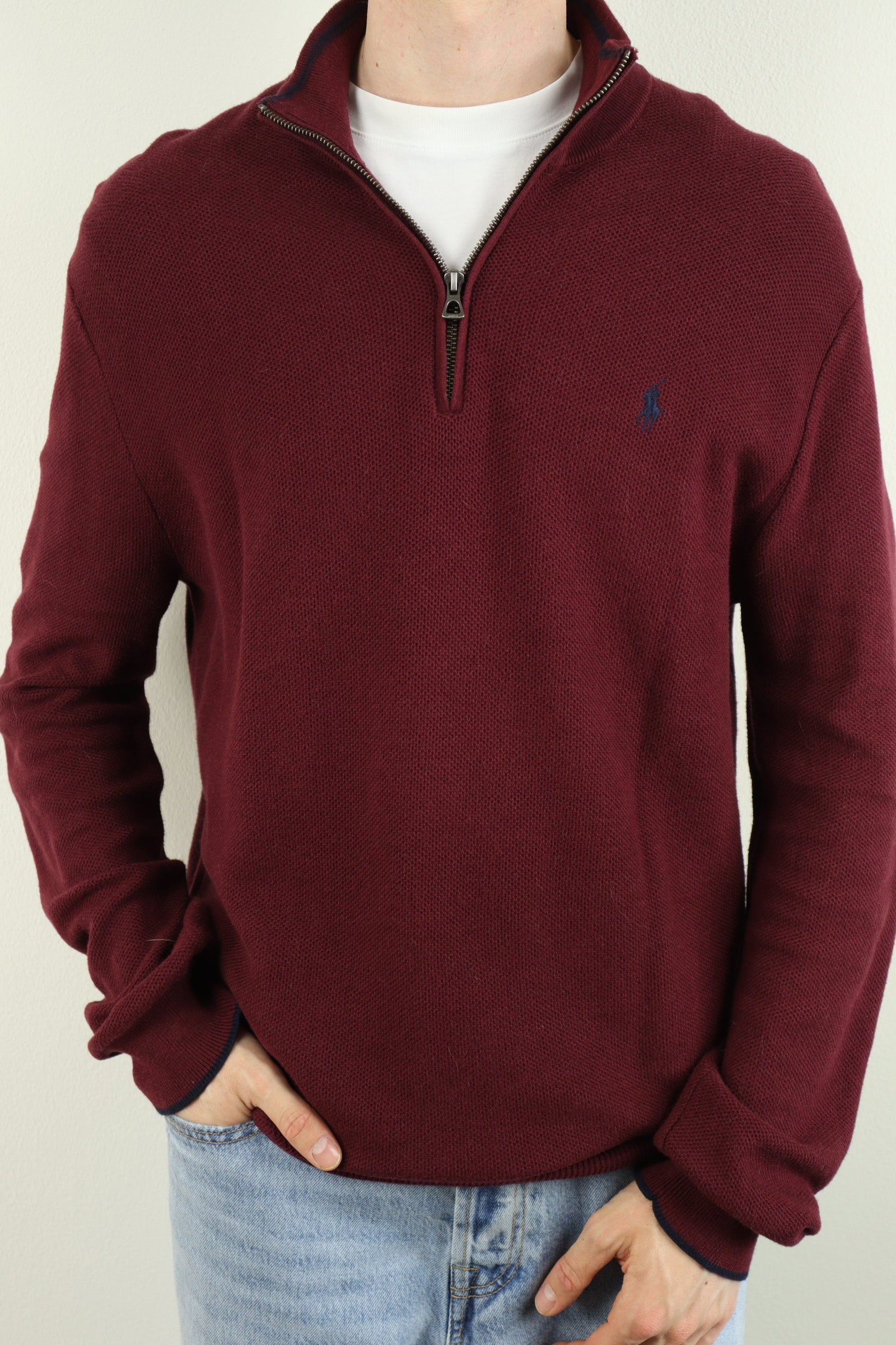 Ralph Lauren trui met kwart rits - L