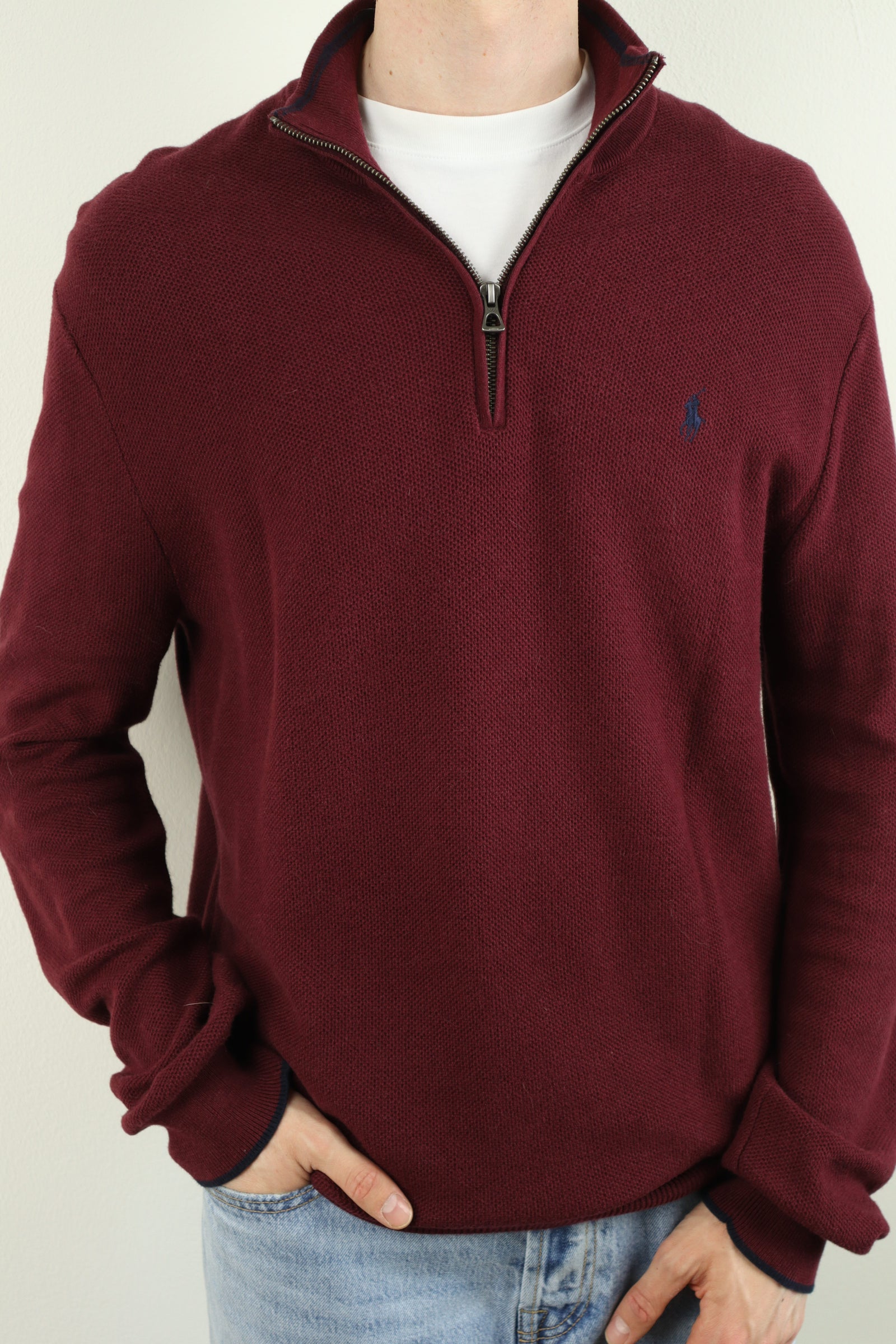 Ralph Lauren trui met kwart rits - L