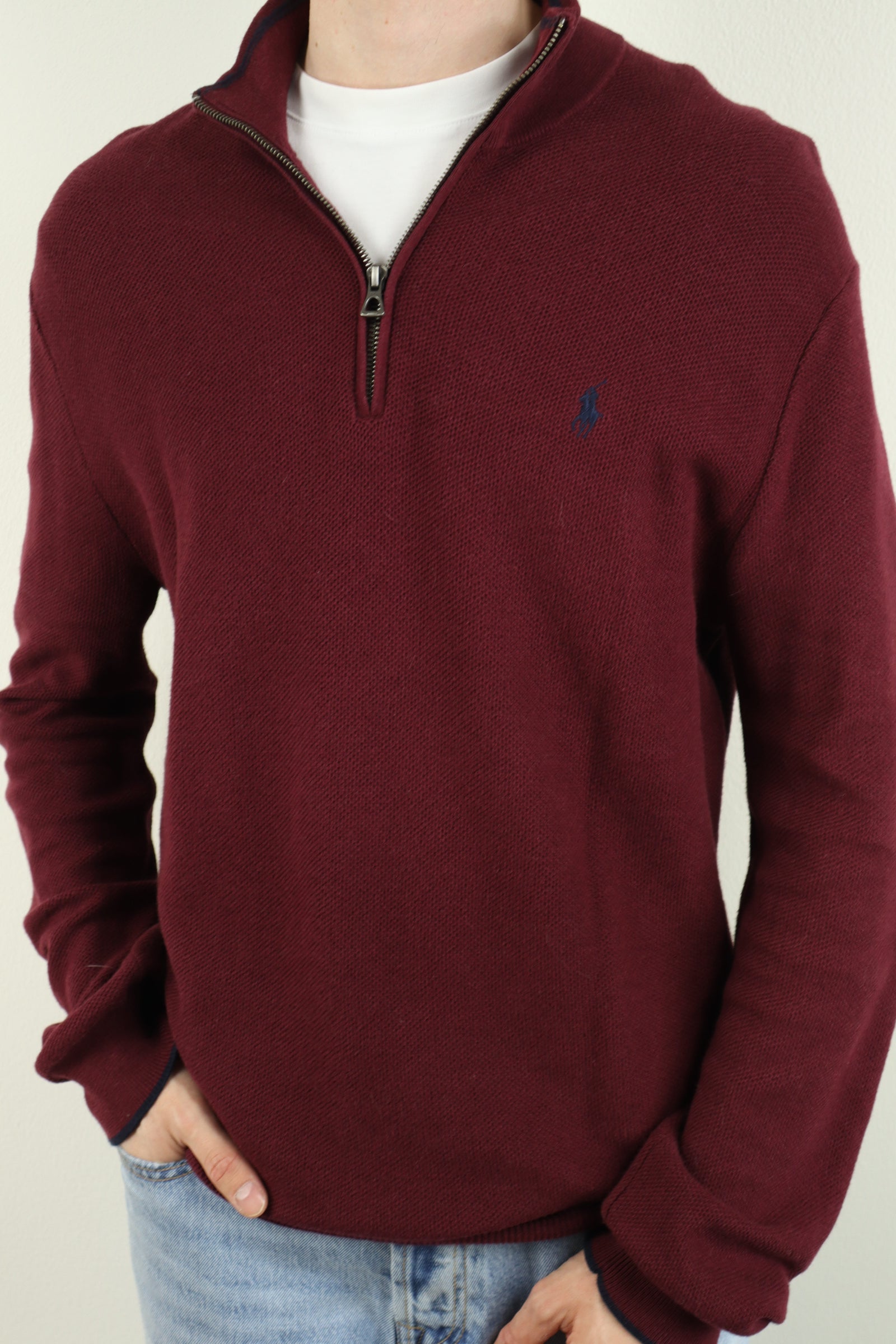 Ralph Lauren trui met kwart rits - L