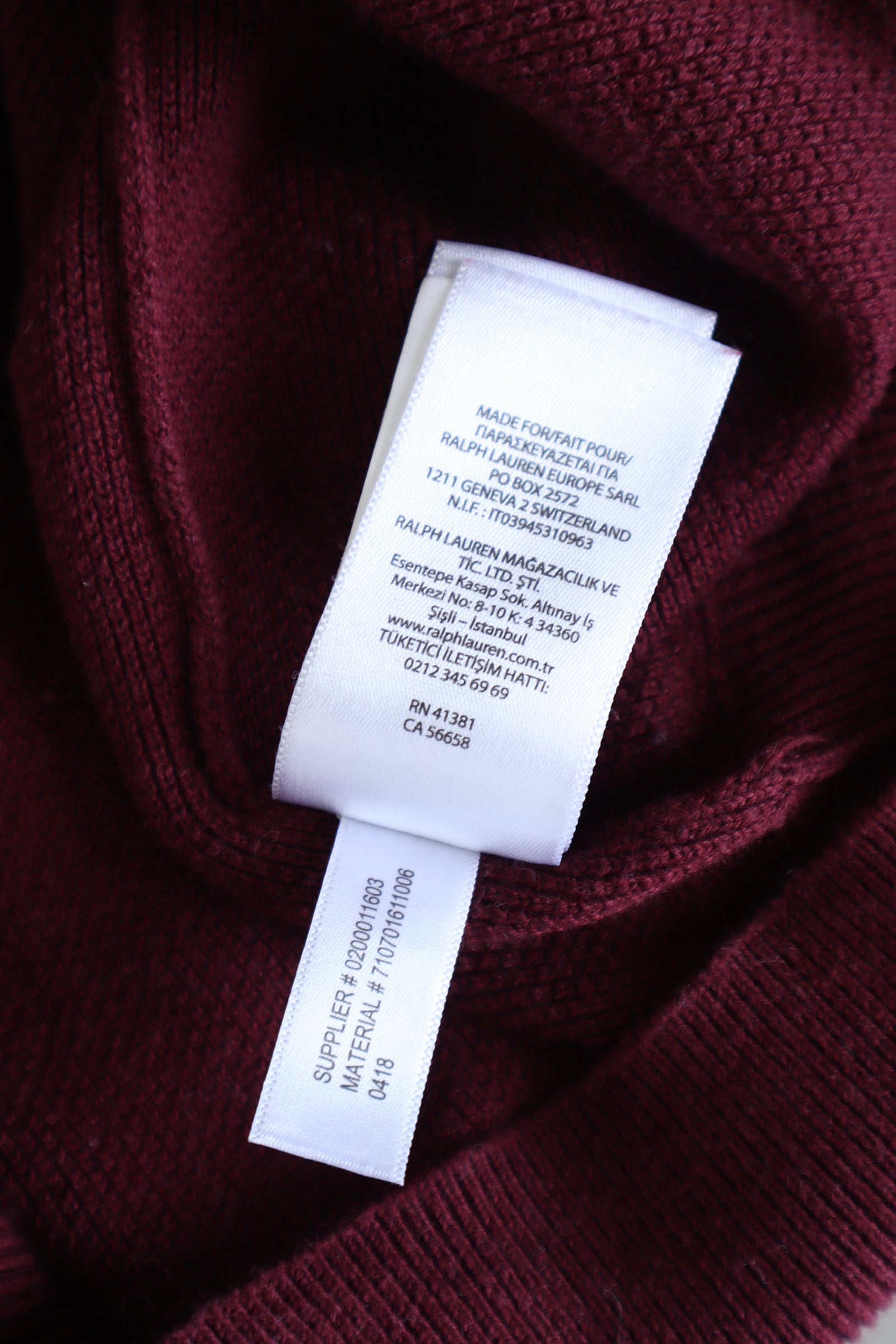 Ralph Lauren trui met kwart rits - L