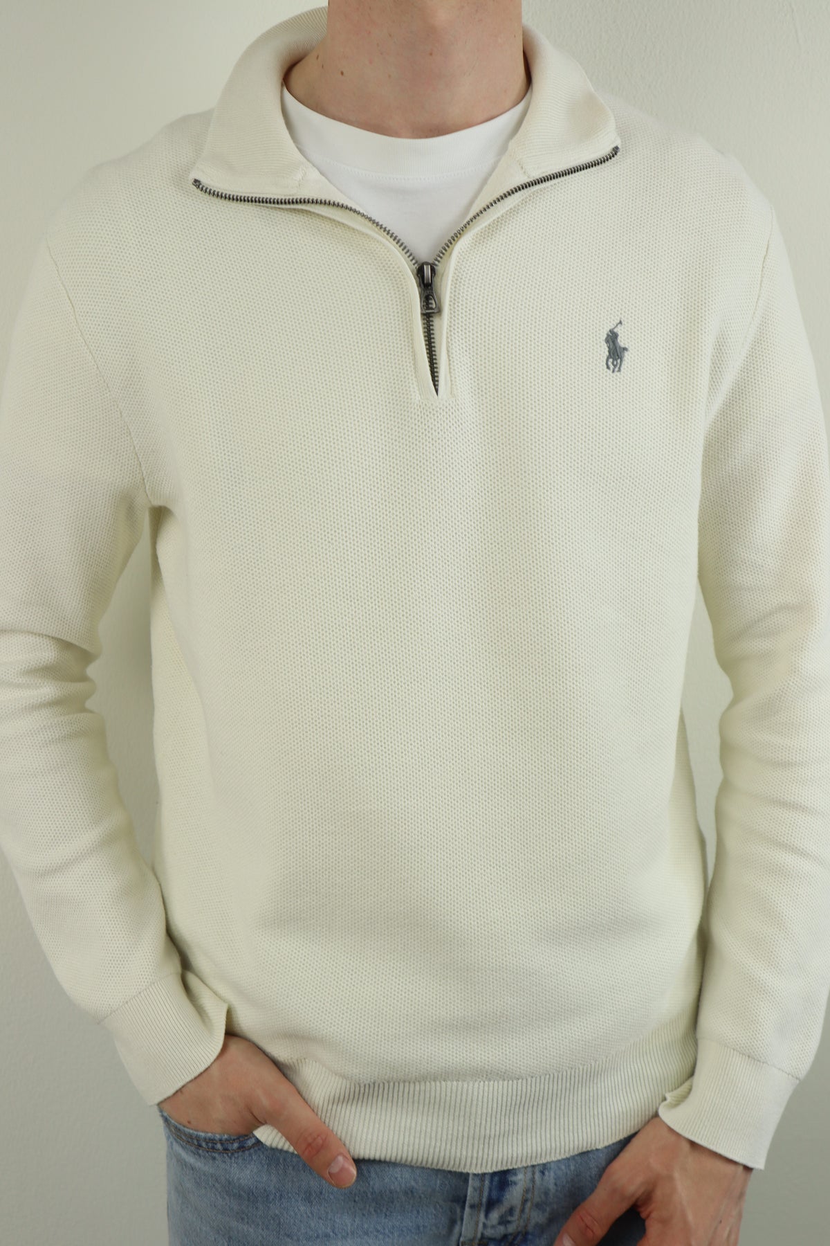 Ralph Lauren trui met kwart rits - L