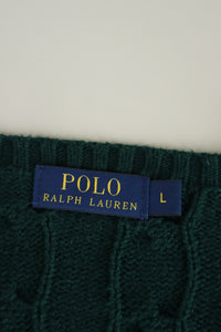 Ralph Lauren kabeltrui met ronde hals - L