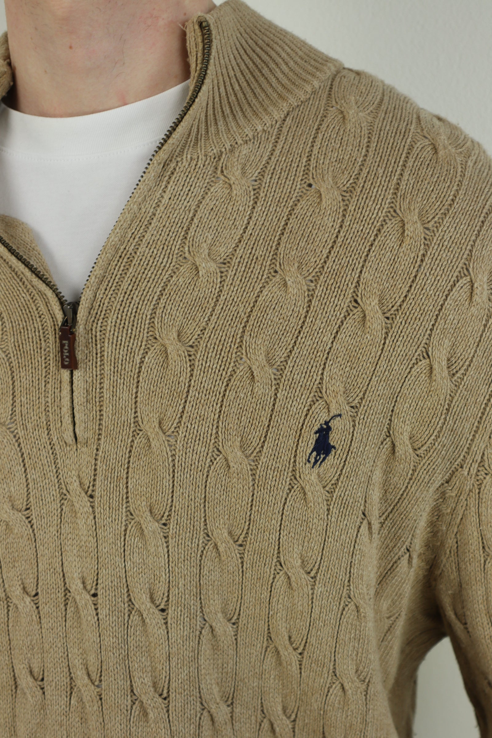 Ralph Lauren kabel quarter zip - XL