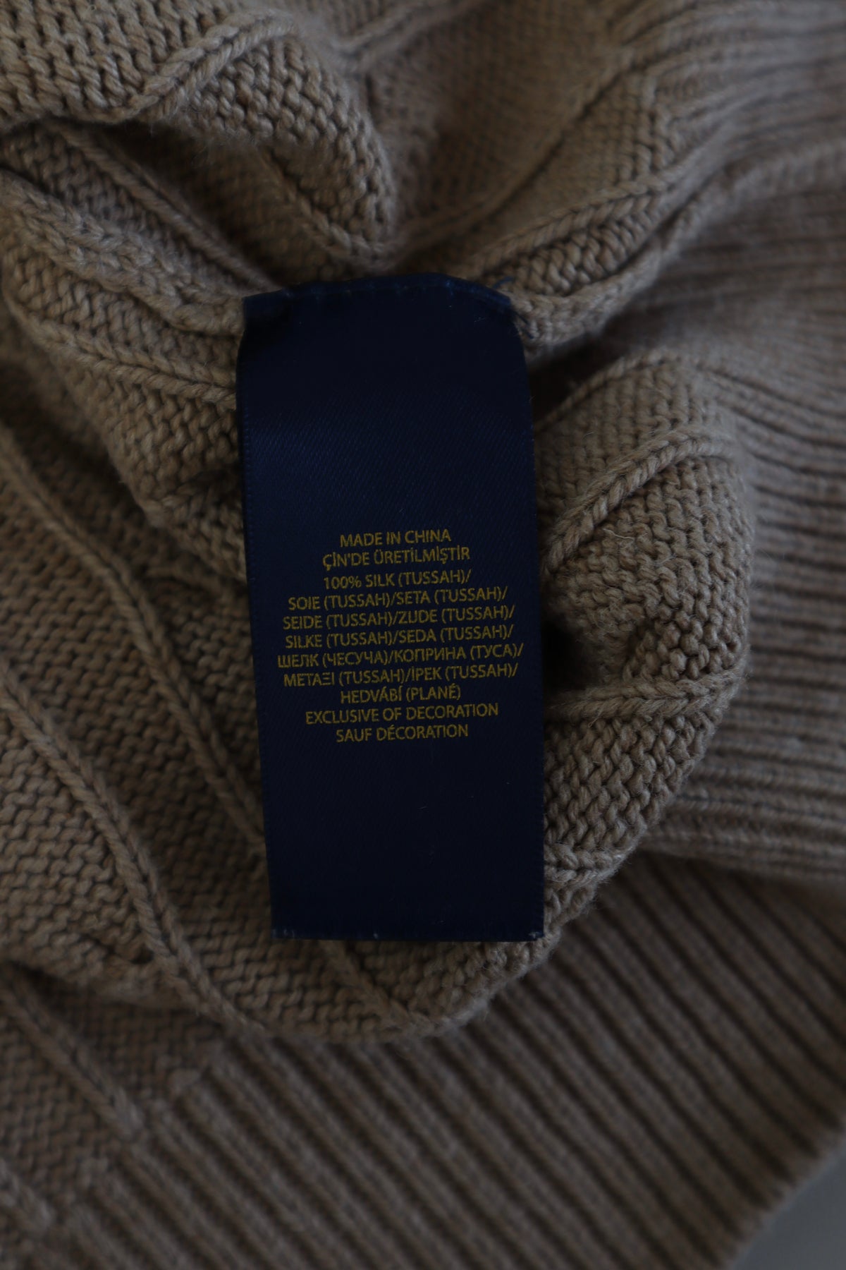 Ralph Lauren kabeltrui met kwart rits - XL