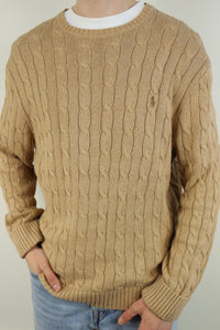 Ralph Lauren kabeltrui met ronde hals - XL