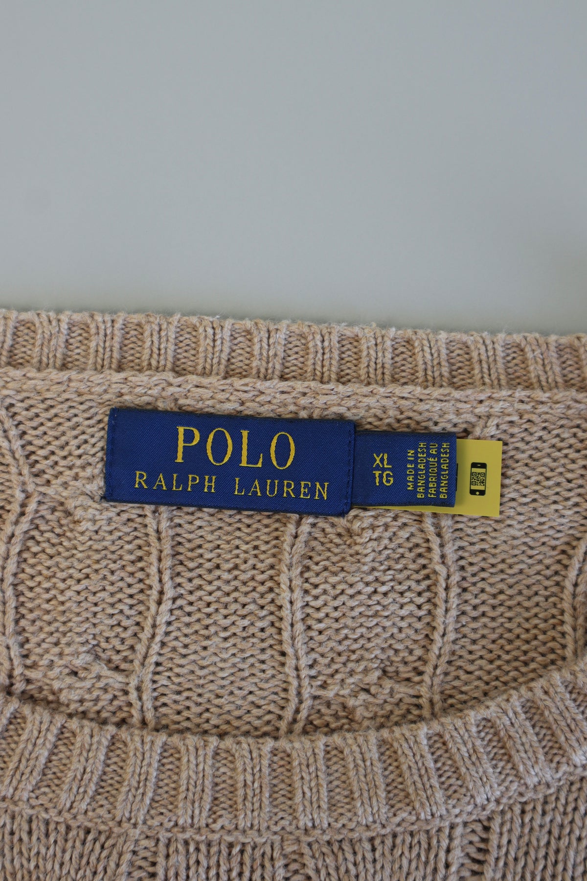 Ralph Lauren kabeltrui met ronde hals - XL