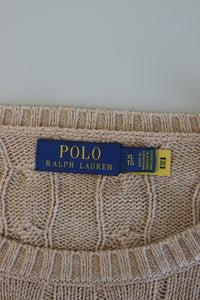 Ralph Lauren kabeltrui met ronde hals - XL