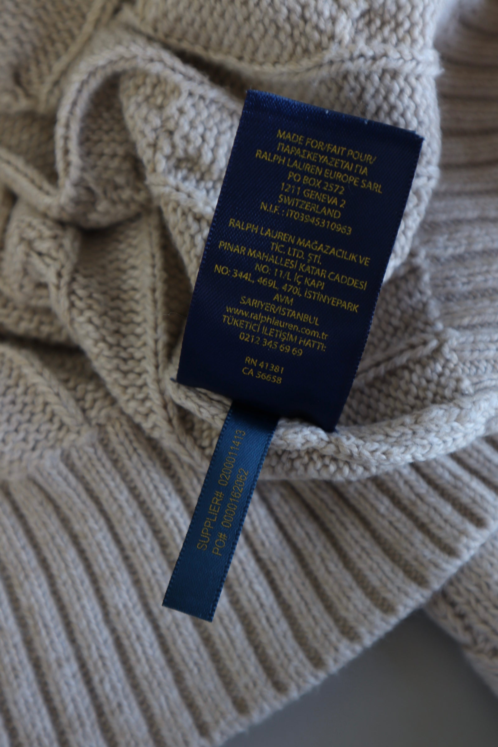 Ralph Lauren kabeltrui - XXL