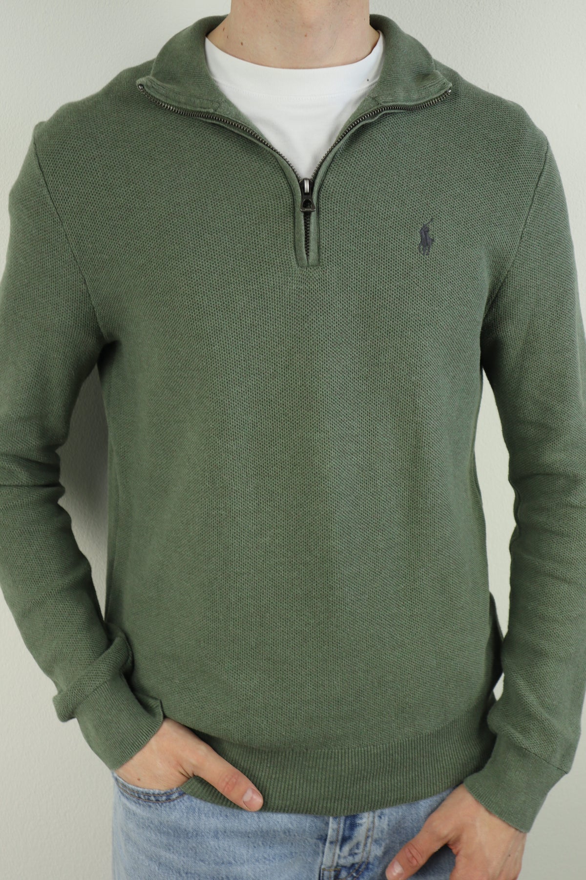 Ralph Lauren trui met kwart rits - M