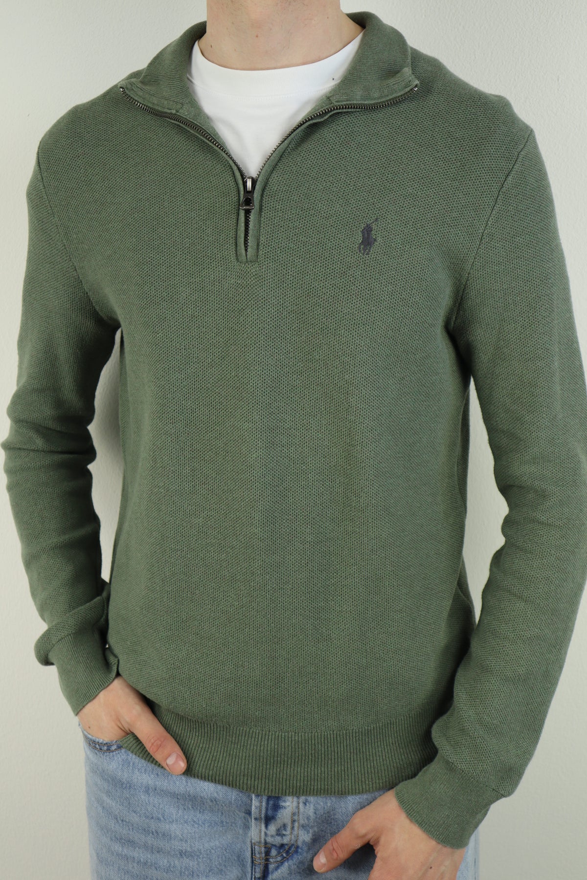 Ralph Lauren trui met kwart rits - M