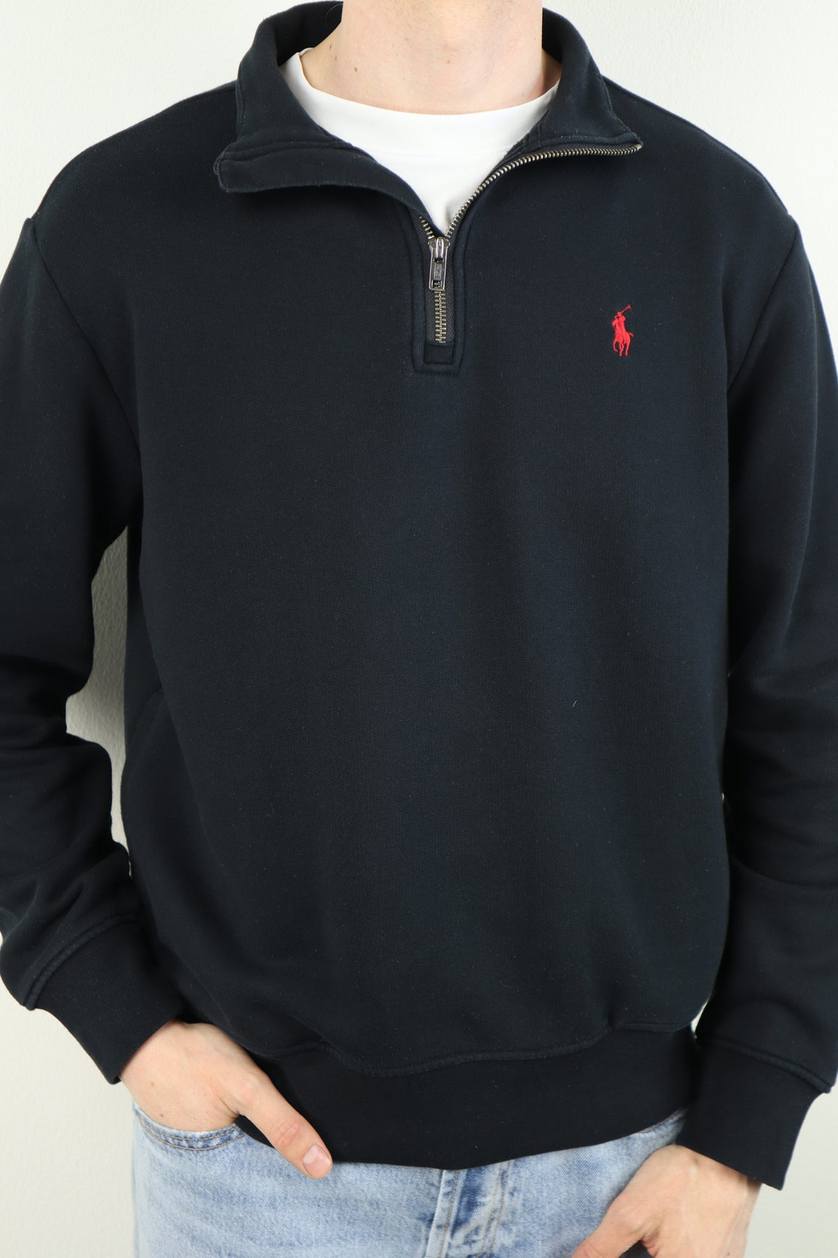 Ralph Lauren trui met kwart rits - M