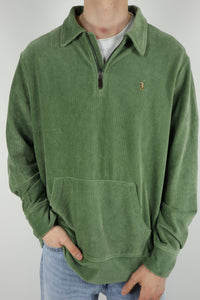 Ralph Lauren corduroy/velours trui met kwart rits - XL