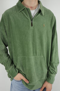 Ralph Lauren corduroy/velours trui met kwart rits - XL