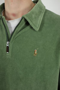 Ralph Lauren corduroy/velours trui met kwart rits - XL