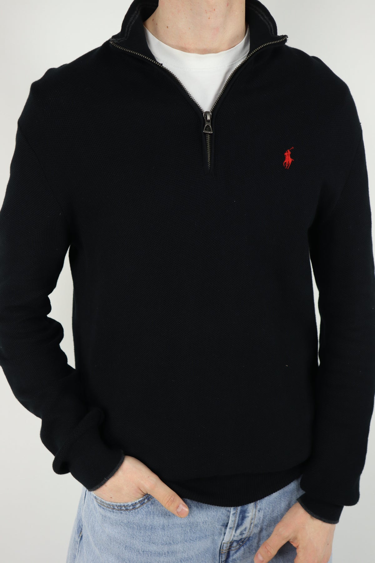 Ralph Lauren trui met kwart rits - M