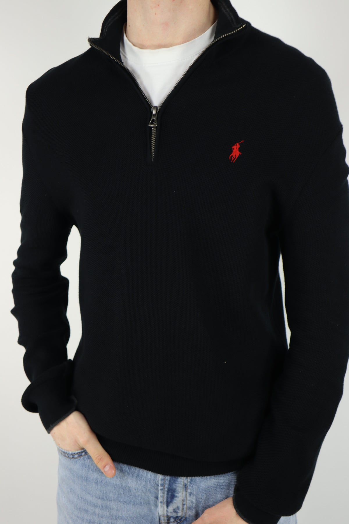 Ralph Lauren trui met kwart rits - M