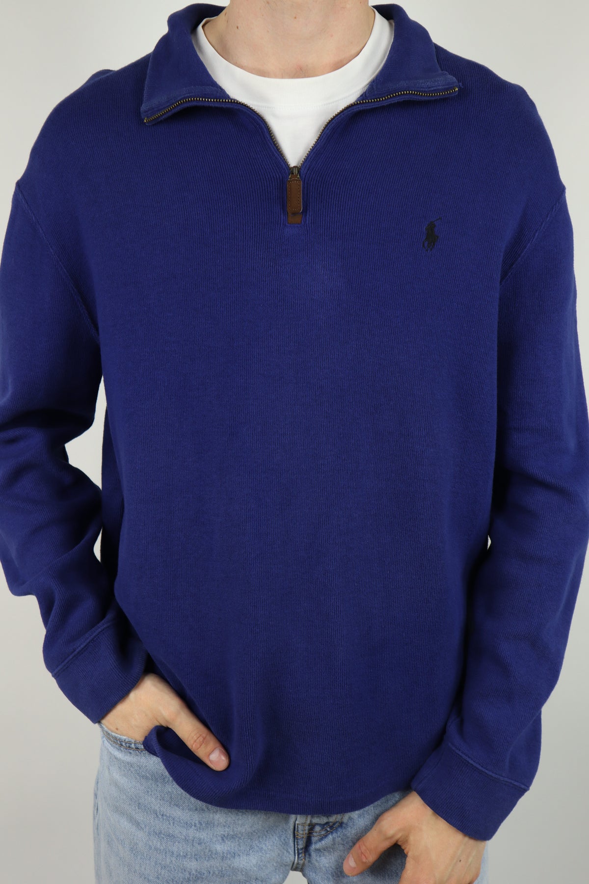 Ralph Lauren trui met kwart rits - L