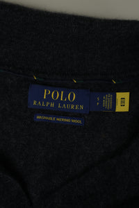 Ralph Lauren merino wollen trui/polo shirt met lange mouw - S