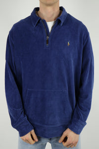 Ralph Lauren corduroy/velours trui met kwart rits - XL