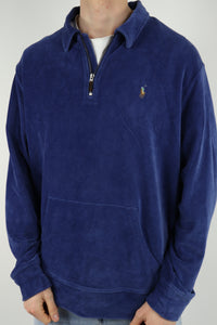 Ralph Lauren corduroy/velours trui met kwart rits - XL