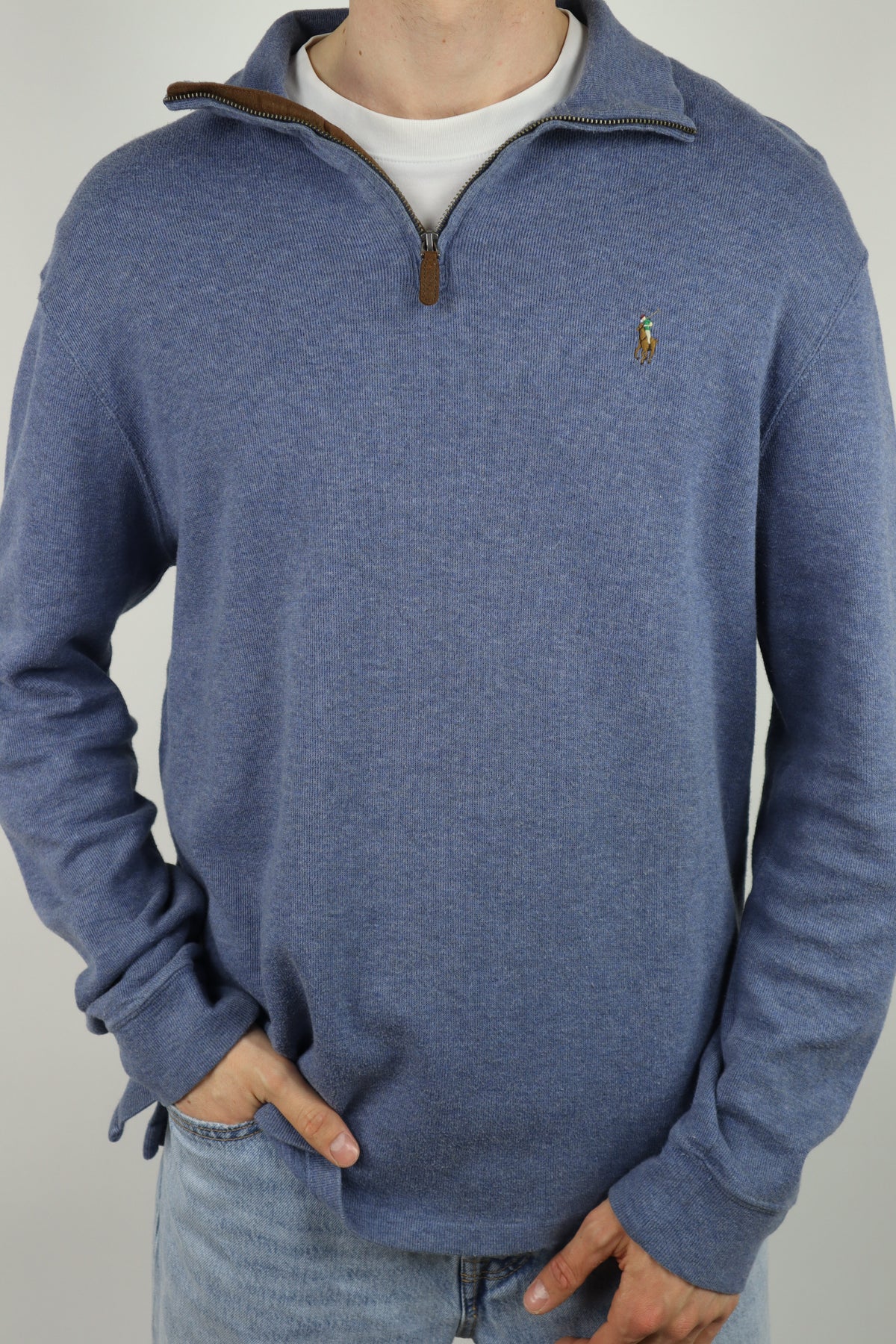 Ralph Lauren trui met kwart rits - L