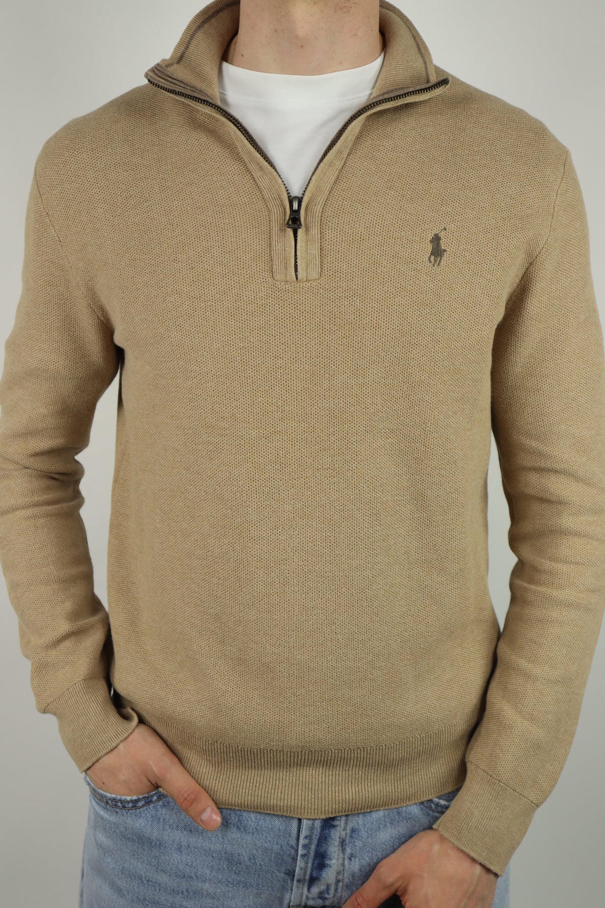 Ralph Lauren trui met kwart rits - M