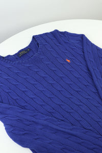 Ralph Lauren kabeltrui met ronde hals - M