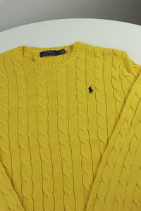 Ralph Lauren kabeltrui met ronde hals - M