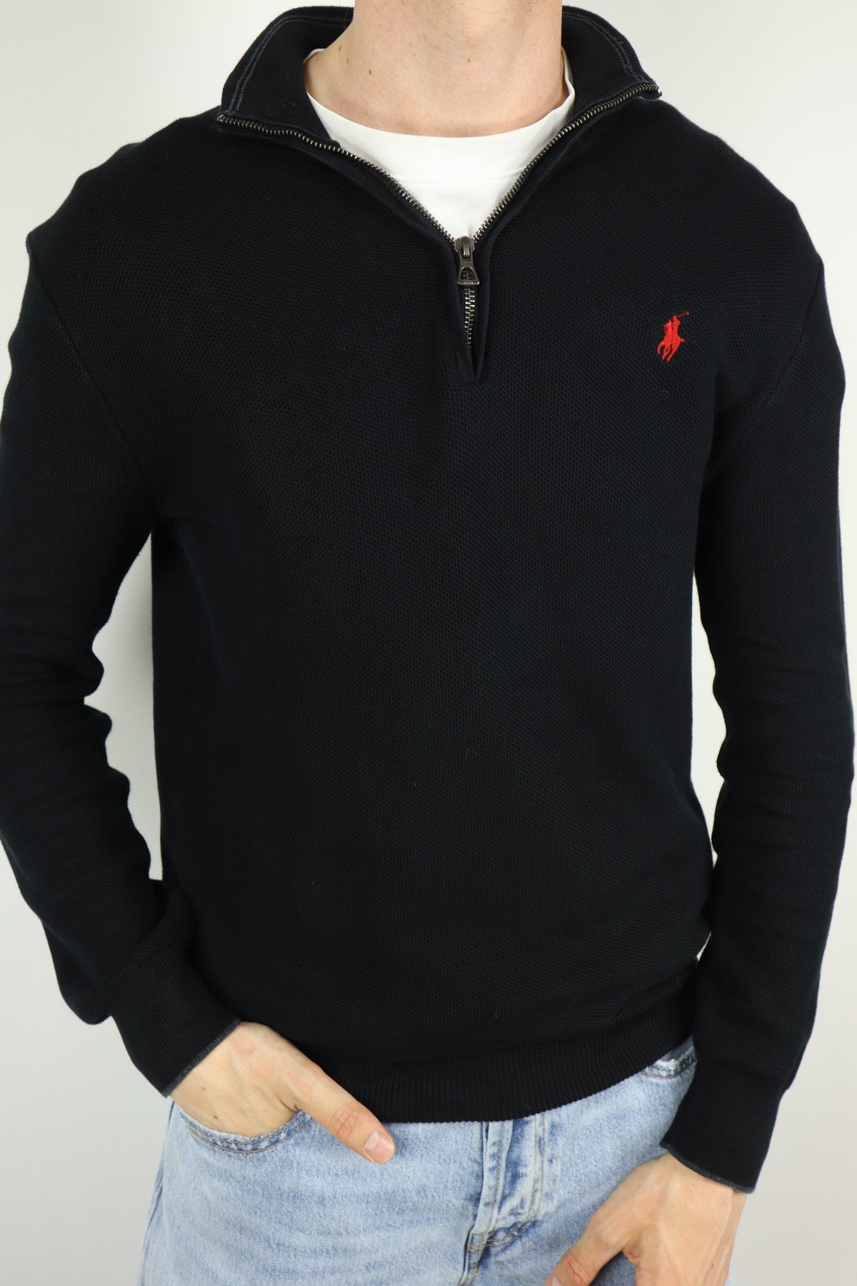 Ralph Lauren trui met kwart rits - M