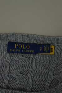 Ralph Lauren kabeltrui met ronde hals - S