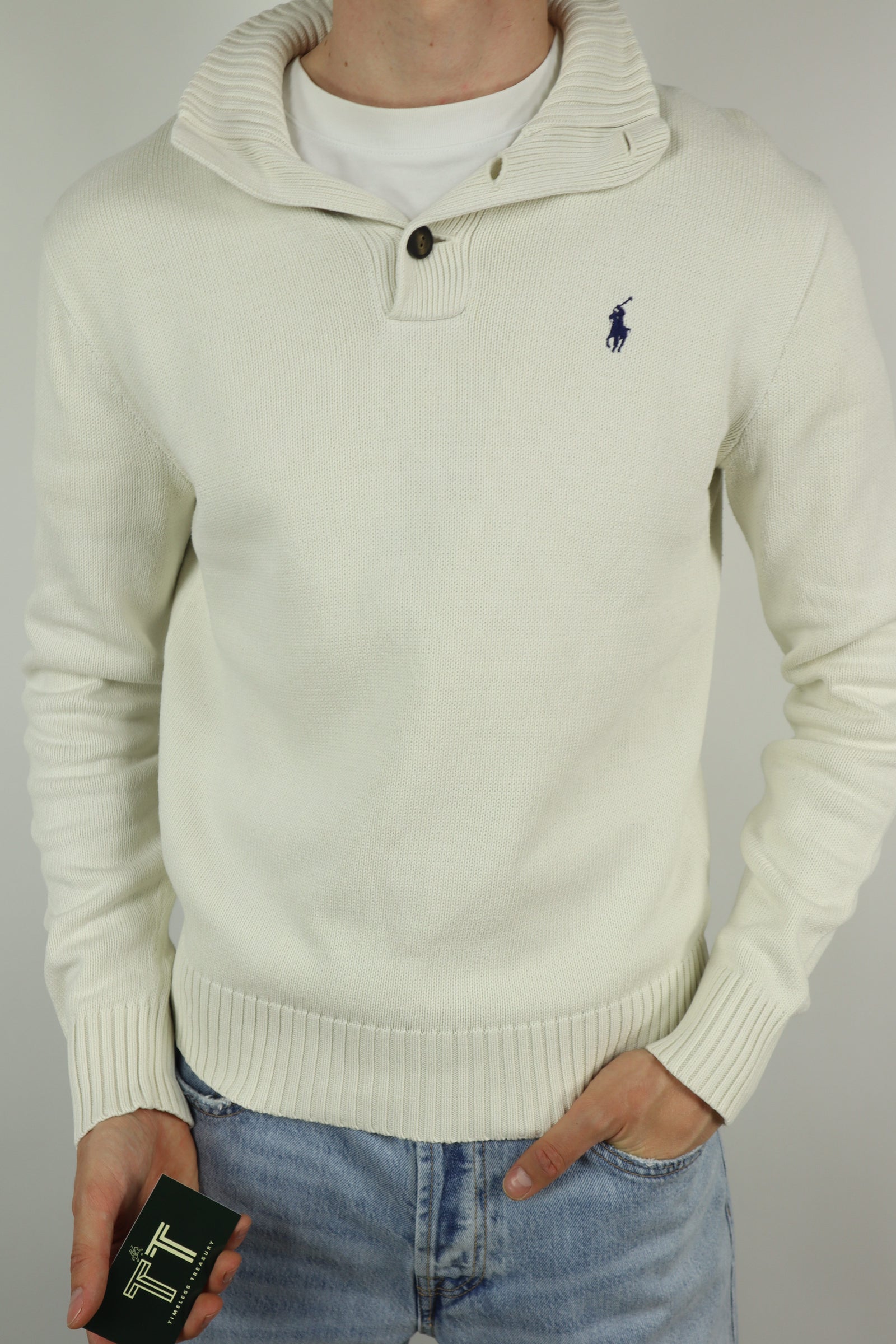 Ralph Lauren trui met knoopsluiting - M