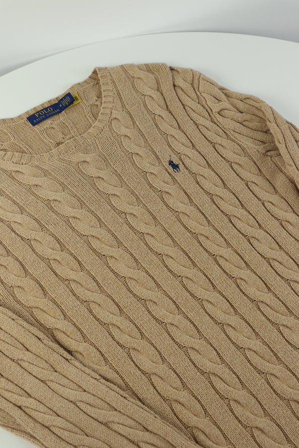 Ralph Lauren kabeltrui met ronde hals - S/M