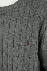 Ralph Lauren kabeltrui met ronde hals - XL