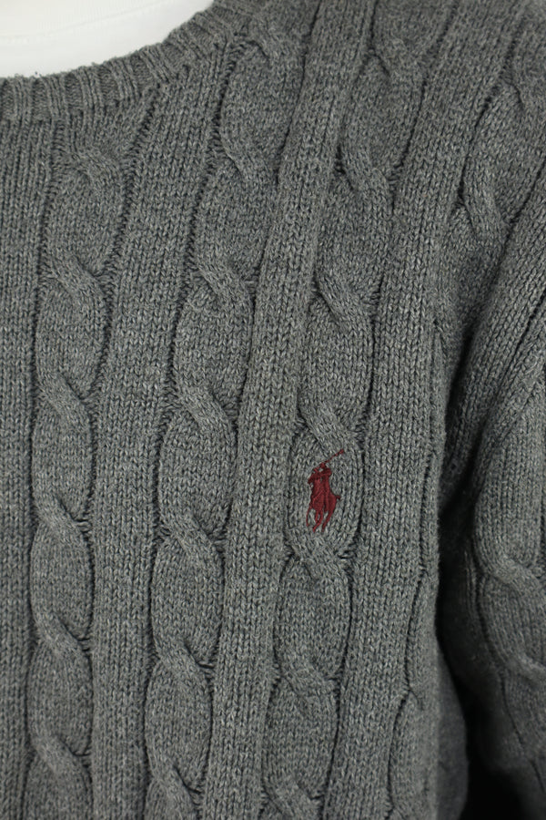 Ralph Lauren kabeltrui met ronde hals - XL