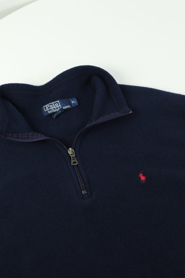 Ralph Lauren fleece trui met kwart rits - L