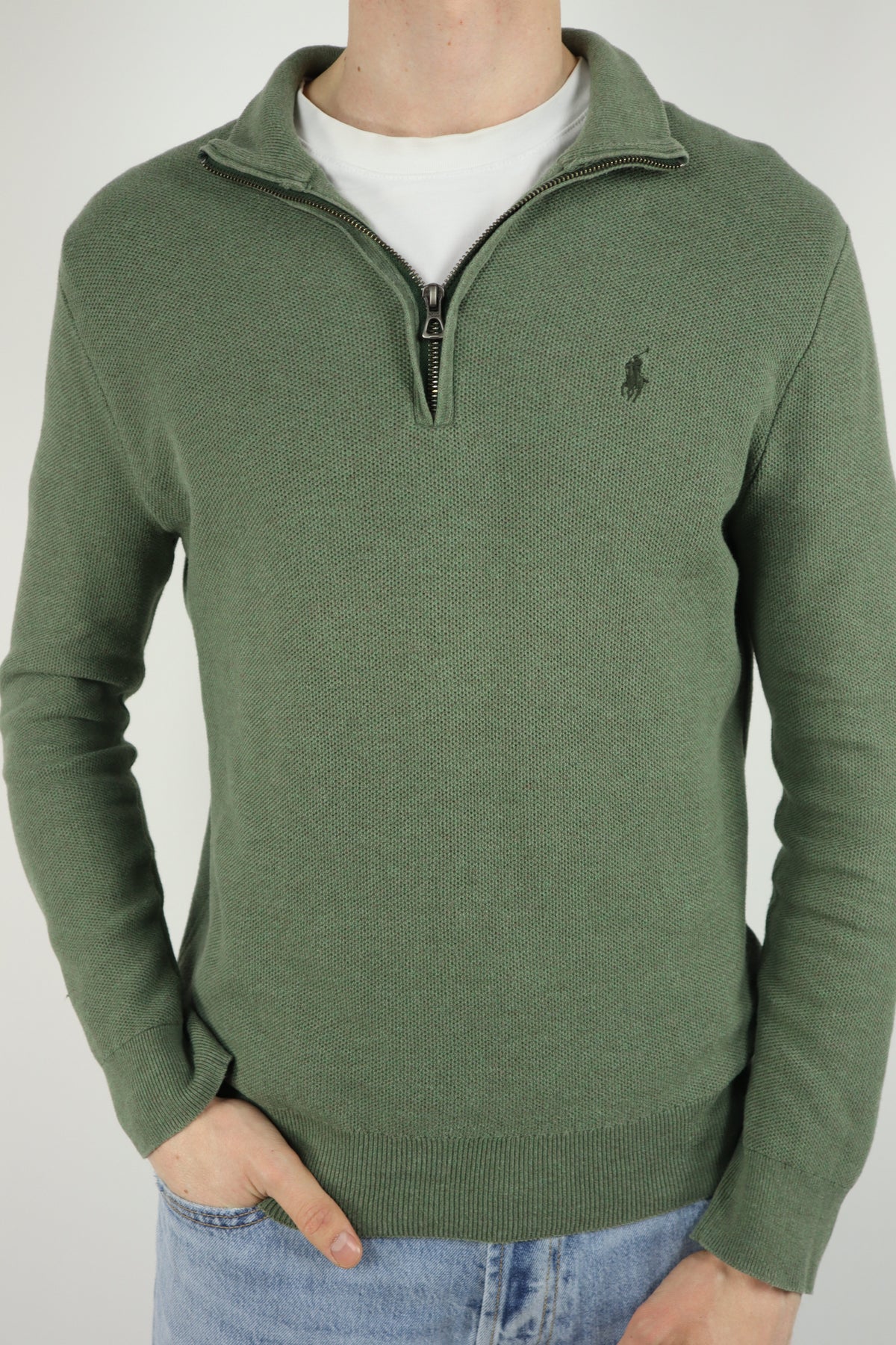 Ralph Lauren trui met kwart rits - M