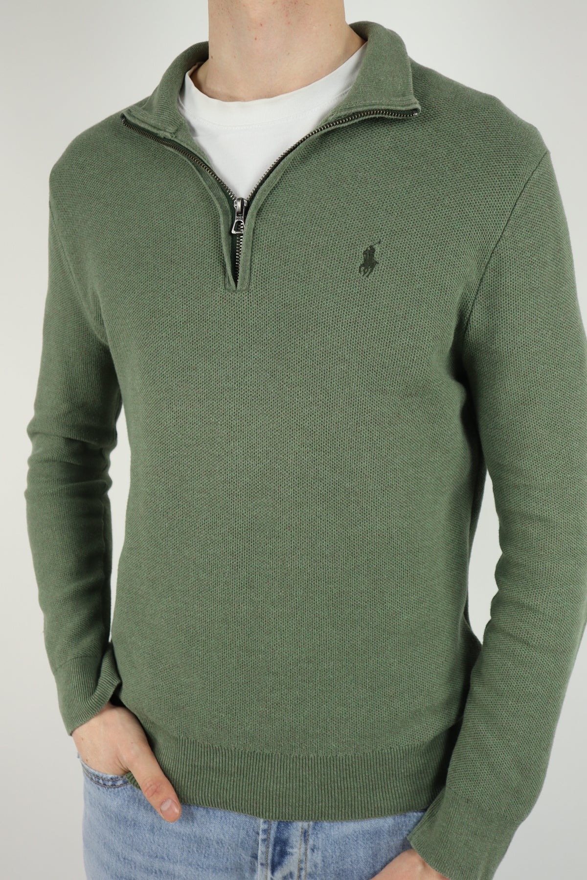 Ralph Lauren trui met kwart rits - M