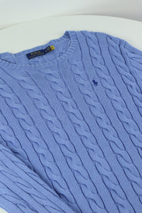 Ralph Lauren kabeltrui met ronde hals - M