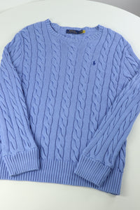 Ralph Lauren kabeltrui met ronde hals - M