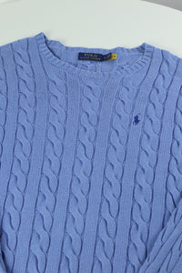 Ralph Lauren kabeltrui met ronde hals - M