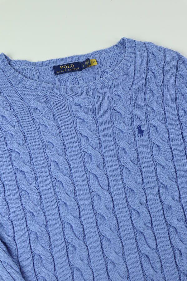 Ralph Lauren kabeltrui met ronde hals - M