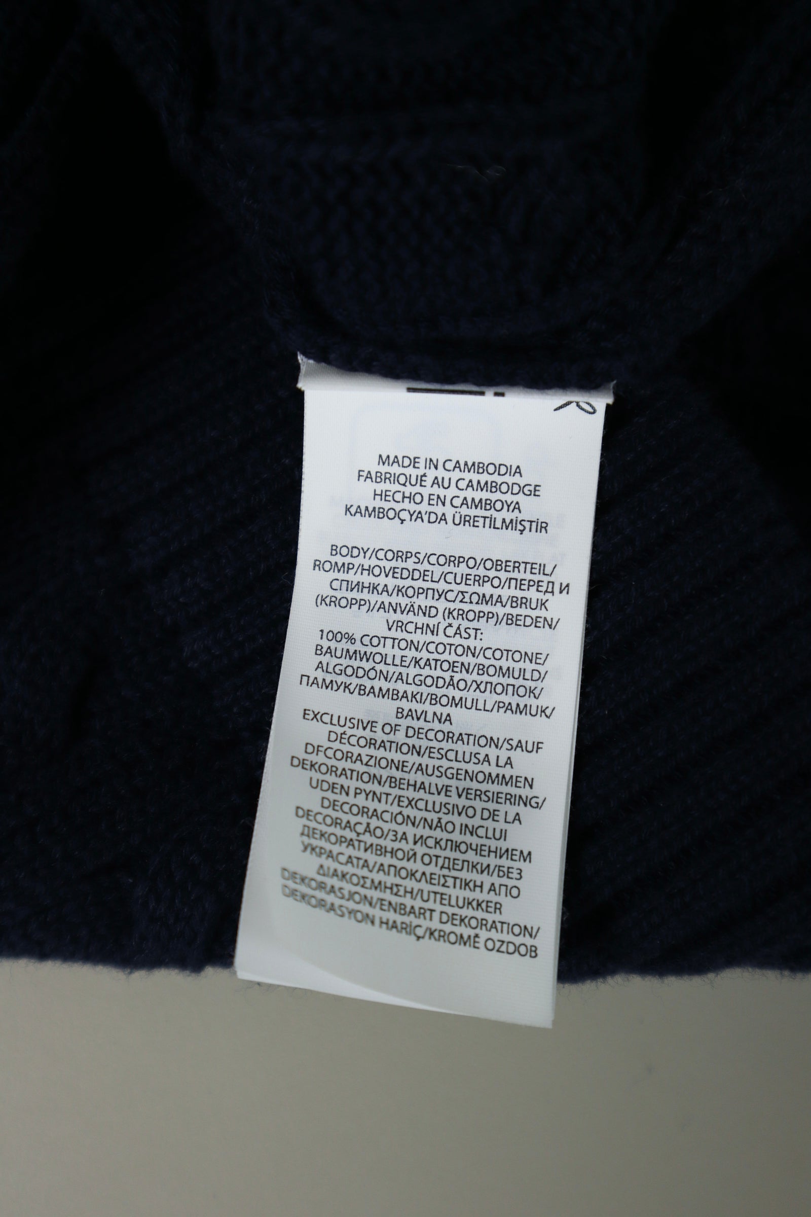 Ralph Lauren kabeltrui met knoopsluiting - M